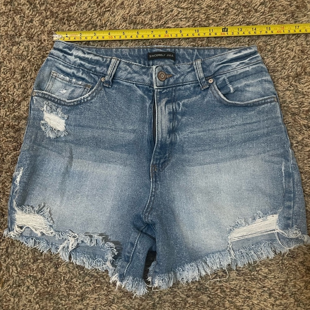 Distressed Jean shorts